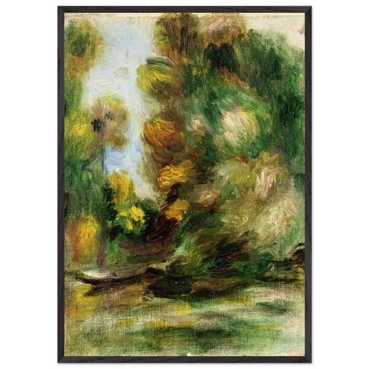Banks of the River - Pierre-Auguste Renoir 70x100 cm / 28x40 inches Framed Art Print – Black Wooden Frame