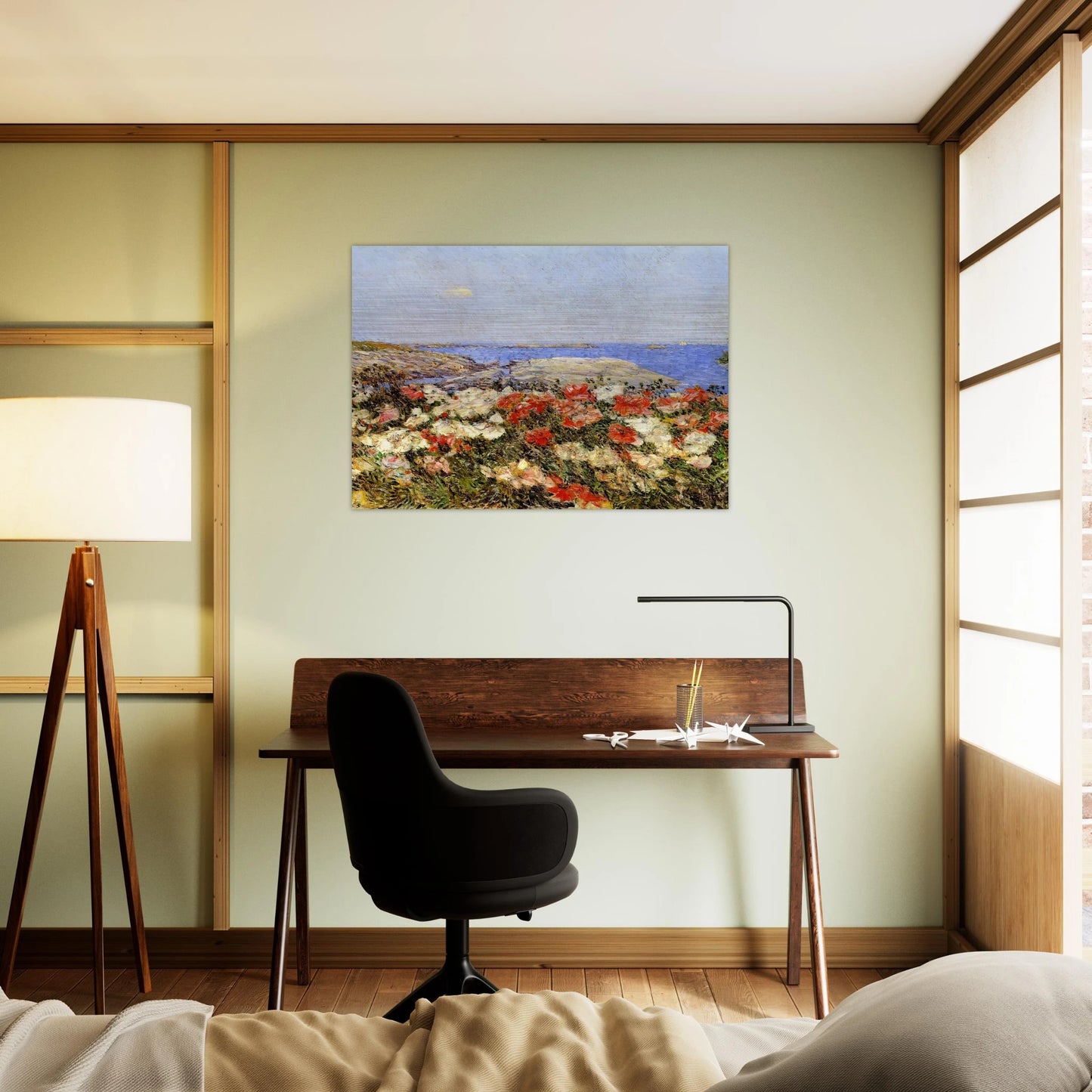 Poppies on the Isles of Shoals - Childe Hassam Brushed Aluminum Print - 70x100 cm / 28x40 inches | Childe Hassam Aluminum Print | Childe Hassam Prints