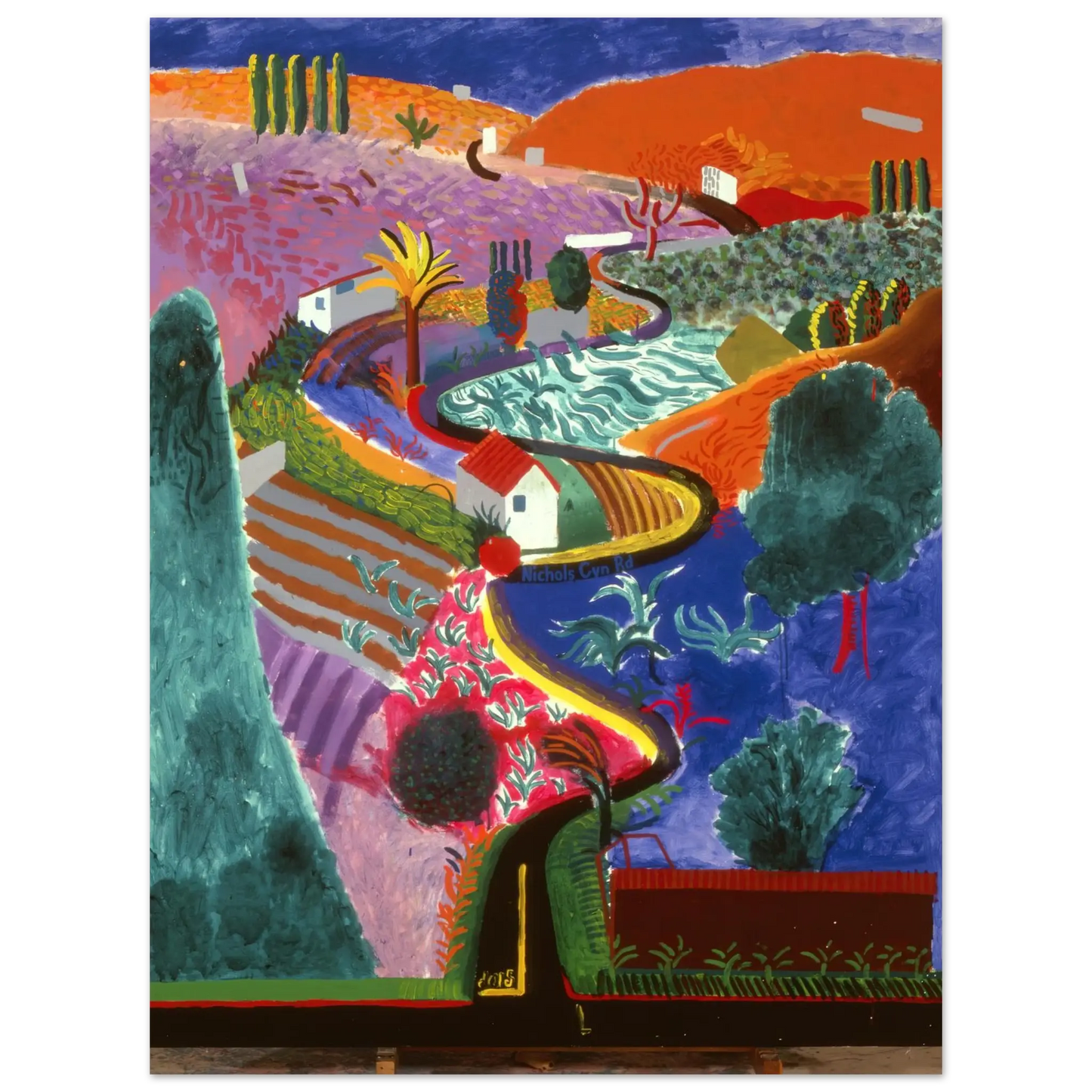 David Hockney - David Hockney Wall art - 45x60 cm / 18x24 inches - Premium Wooden Framed Poster With Fine Art Paper - White frame