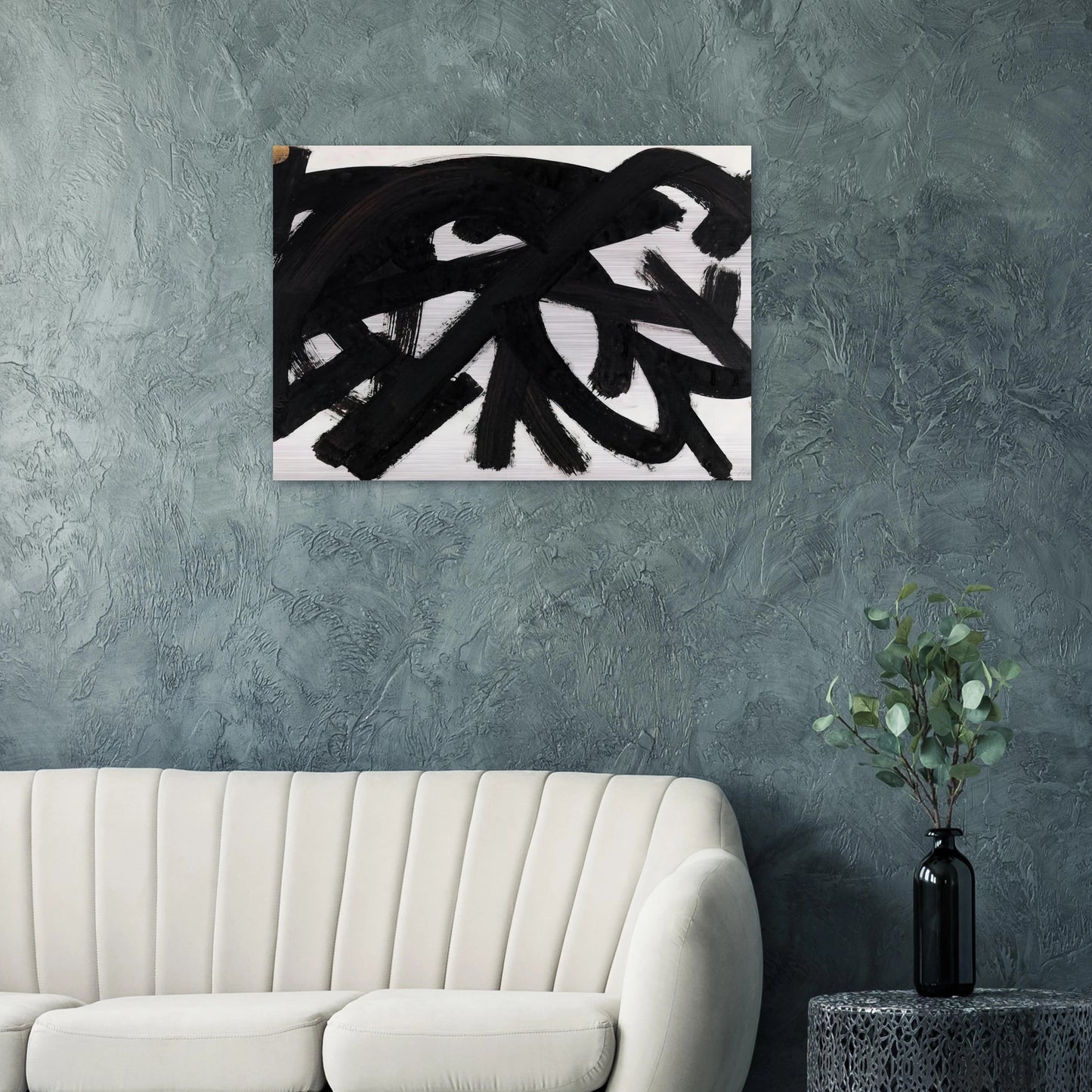 Brou de noix sur papier 48 x 62,5 cm, 1946 - 1946 - Pierre Soulages Brushed Aluminum Print - 70x100 cm / 28x40 inches | Pierre Soulages Aluminum Print | Pierre Soulages Prints