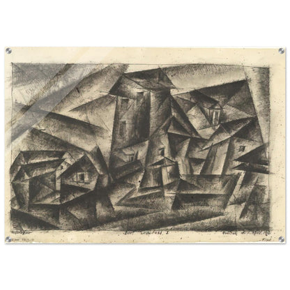 THE VILLAGE OF LEGEFELD I DORF LEGEFELD I 1916 - Lyonel Feininger Acrylic Print - 70x100 cm / 28x40″ inches | Lyonel Feininger Wall Art | Lyonel Feininger Prints