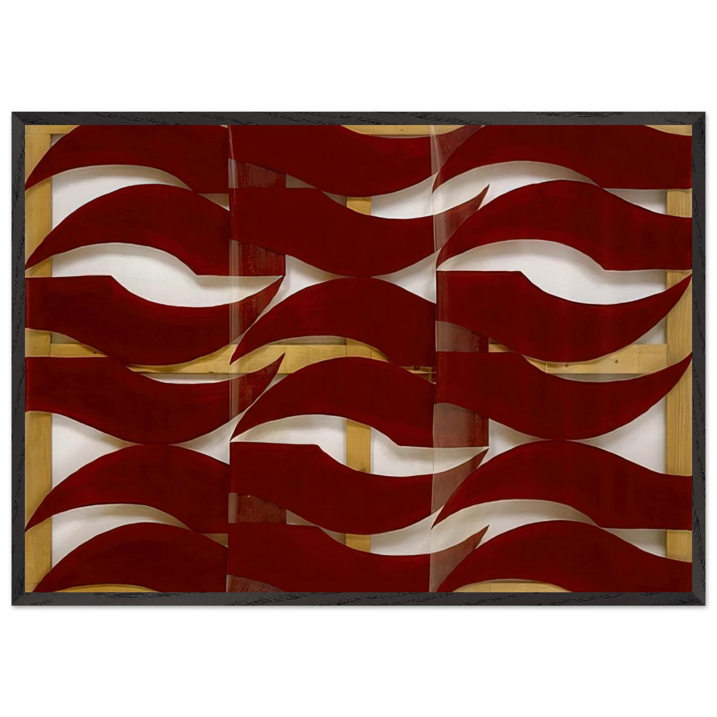 Rosso scuro - 1974 - Carla Accardi 70x100 cm / 28x40 inches Framed Art Print – Black Wooden Frame
