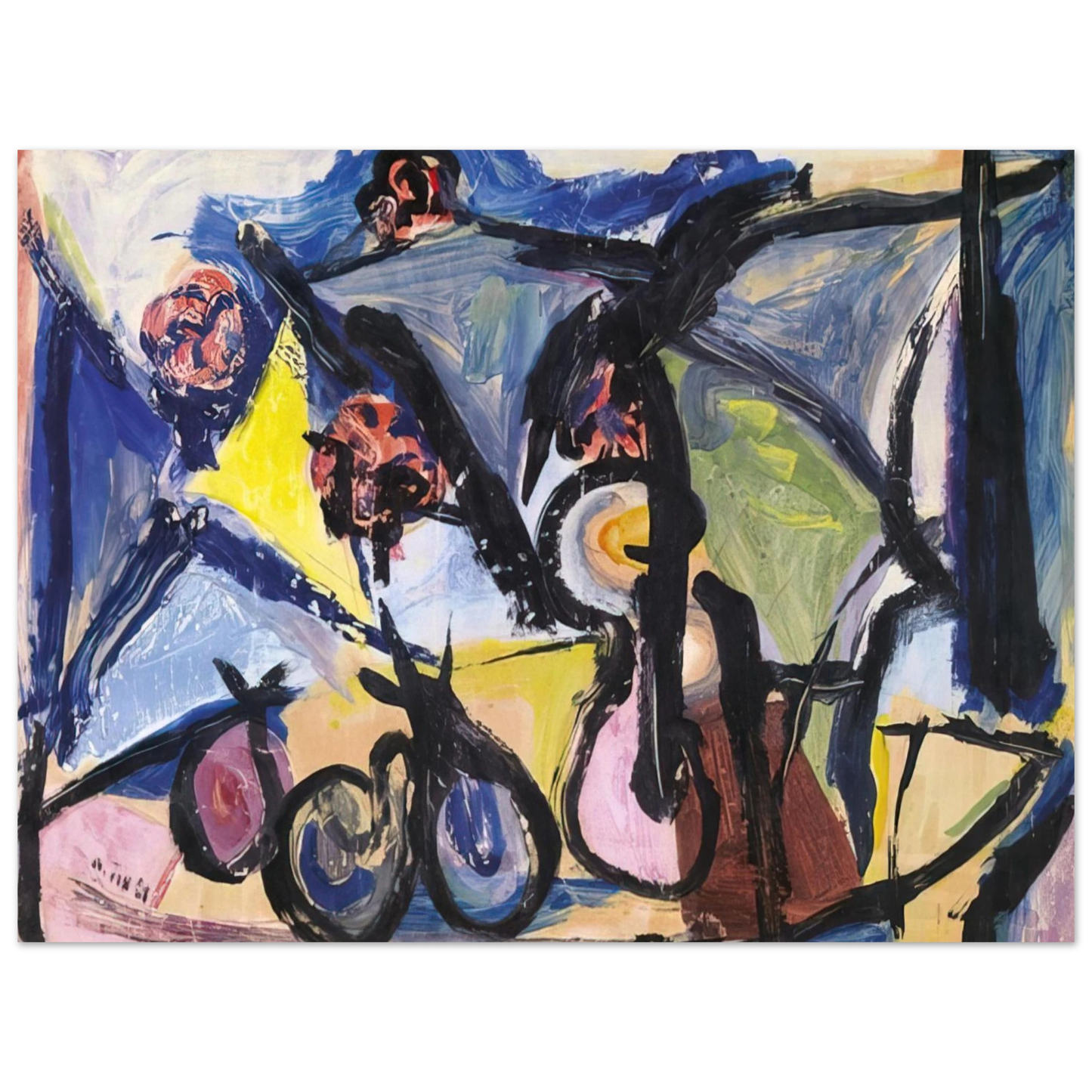Walasse Ting - Abstract Still Life - 1950  75x100 cm / 30x40inches Fine Art Poster