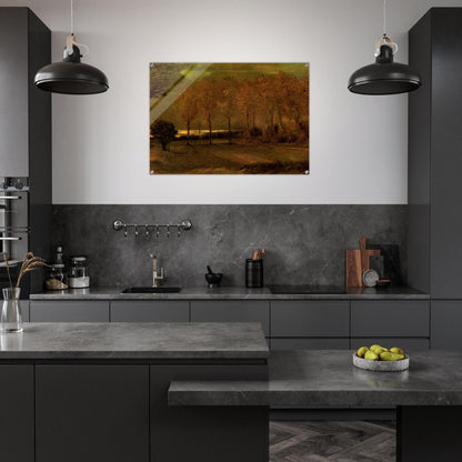 Autumn Landscape at Dusk - Vincent van Gogh Acrylic Print - 70x100 cm / 28x40″ inches