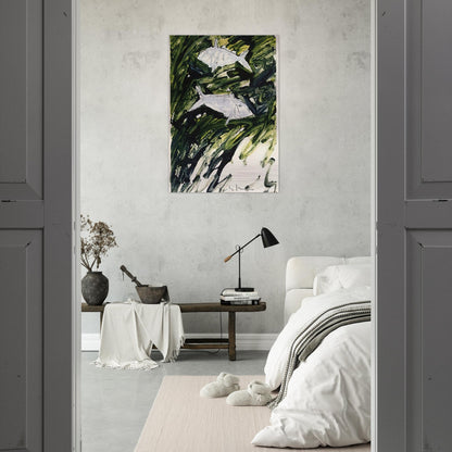 Pesci - 1982 - Mario Schifano Brushed Aluminum Print - 70x100 cm / 28x40 inches | Mario Schifano Aluminum Print | Mario Schifano Prints