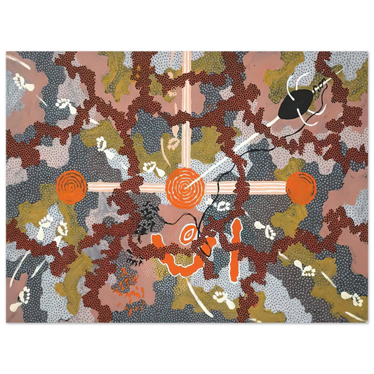 Clifford Possum Tjapaltjarri - Ngarlu Love Story - 1993  75x100 cm / 30x40inches Fine Art Poster