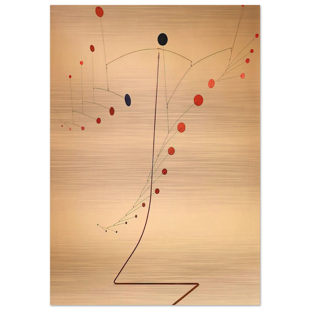 RED CASCADE 1954 - Alexander Calder Brushed Aluminum Print - 70x100 cm / 28x40 inches | Alexander Calder Aluminum Print | Alexander Calder Prints