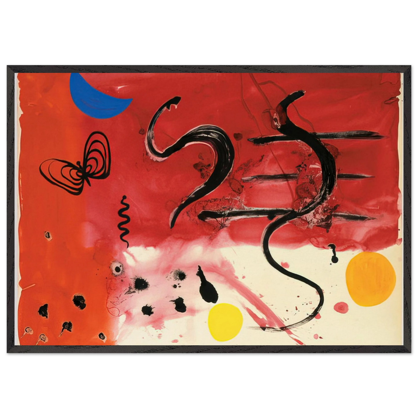 UNTITLED 1953 - Alexander Calder 70x100 cm / 28x40 inches Framed Art Print – Black Wooden Frame