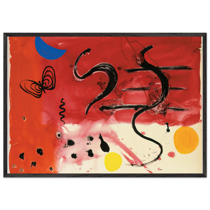 UNTITLED 1953 - Alexander Calder 70x100 cm / 28x40 inches Framed Art Print – Black Wooden Frame