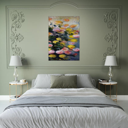 Dahlias 2 - claude monet Brushed Aluminum Print - 70x100 cm / 28x40 inches | claude monet Aluminum Print | claude monet Prints