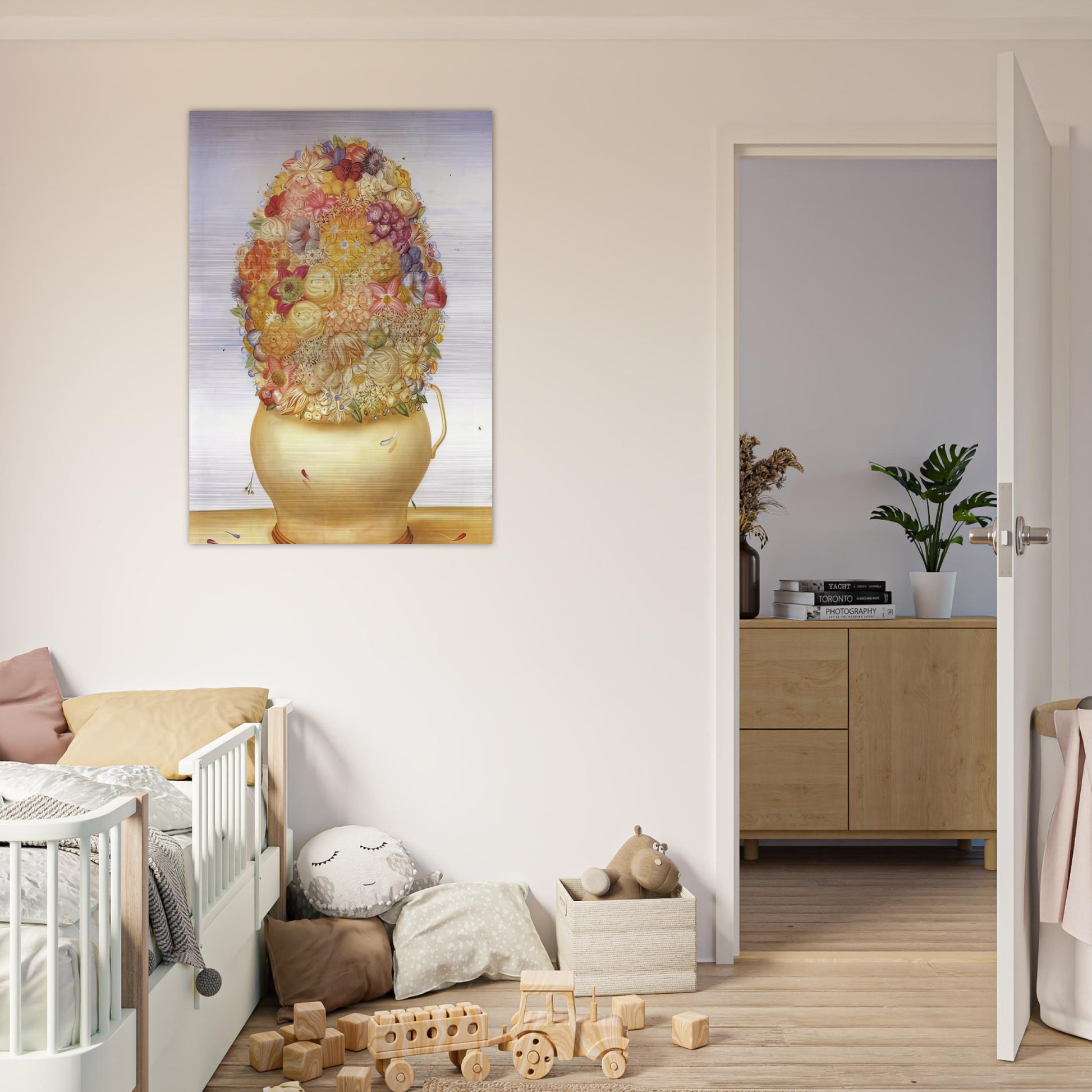 FLOWER POT - Fernando Botero Brushed Aluminum Print - 70x100 cm / 28x40 inches | Fernando Botero Aluminum Print | Fernando Botero Prints