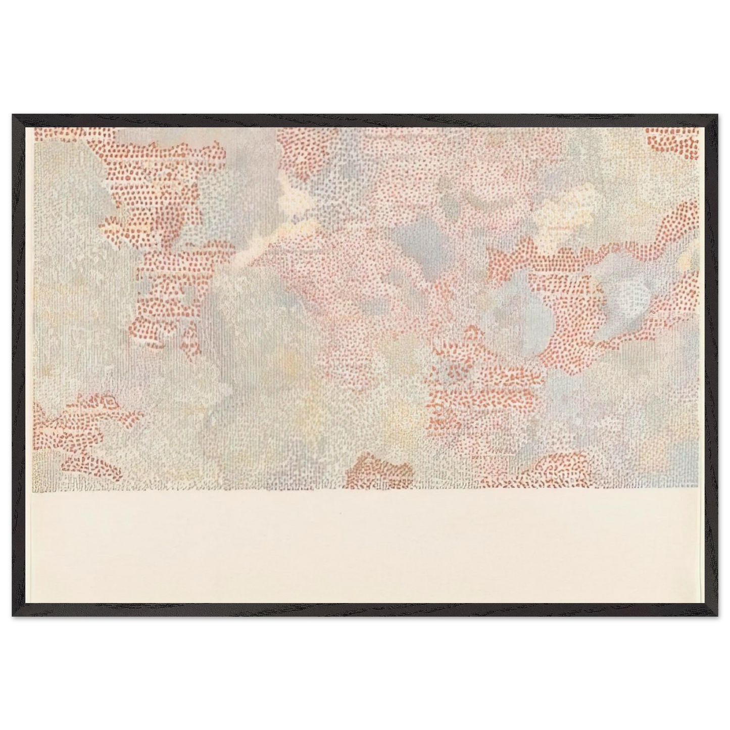 Maskelyne DA Region of the Moon from the series Lunar Maps - 1972 - Nancy Graves 70x100 cm / 28x40 inches Framed Art Print – Black Wooden Frame