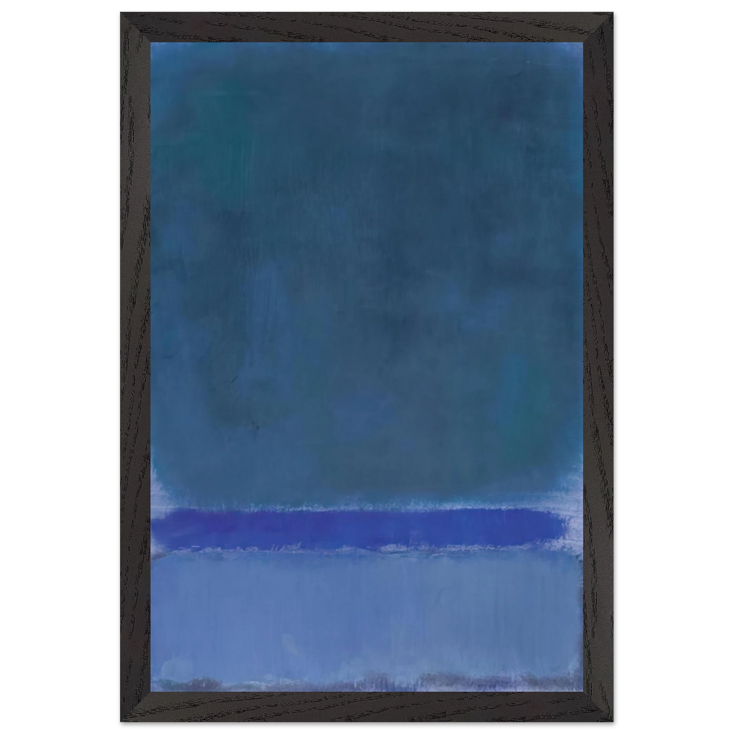 Mark Rothko - Untitled Green on Blue - 1968 Wall Art - 30x40 cm / 12x16 inches - Premium Wooden Framed Poster With Fine Art Paper - Black frame