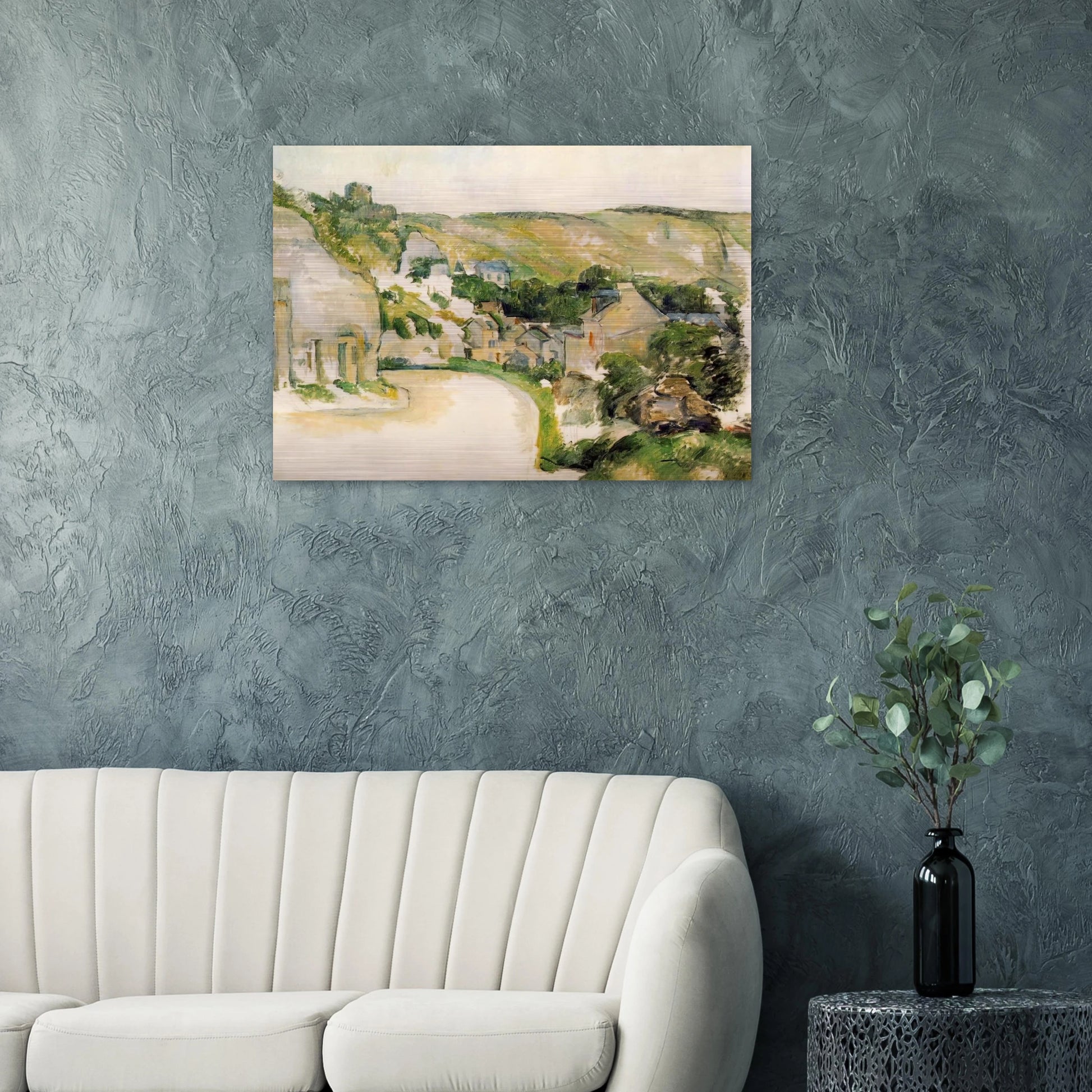 A Turn in the Road at La Roche-Guyon - Paul Cézanne Brushed Aluminum Print - 70x100 cm / 28x40 inches | Paul Cézanne Aluminum Print | Paul Cézanne Prints