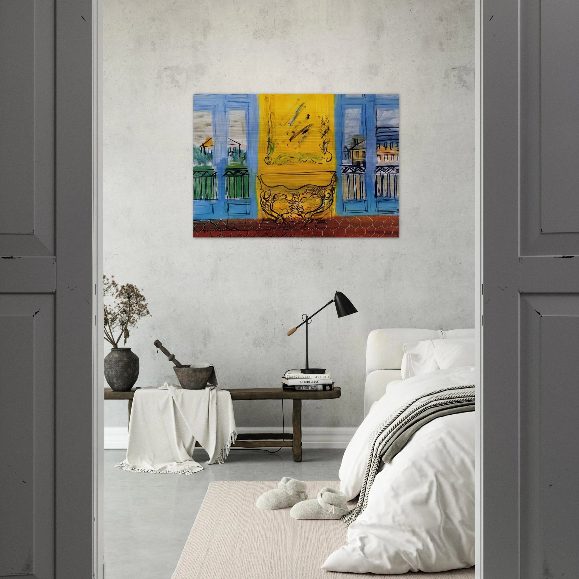 CONSOLE WITH TWO WINDOWS 1948 - Raoul Dufy Brushed Aluminum Print - 70x100 cm / 28x40 inches | Raoul Dufy Aluminum Print | Raoul Dufy Prints