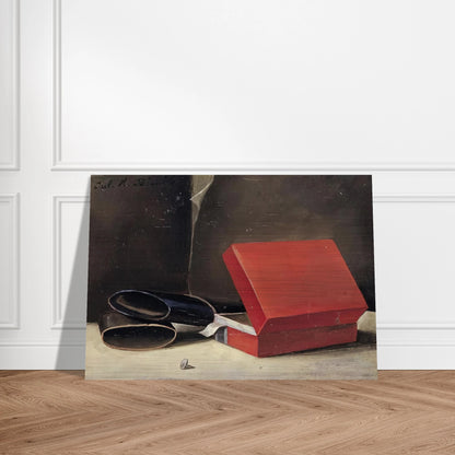 Scatola rossa con astuccio per occhiali - 1923 - Julius Bissier Brushed Aluminum Print - 70x100 cm / 28x40 inches | Julius Bissier Aluminum Print | Julius Bissier Prints