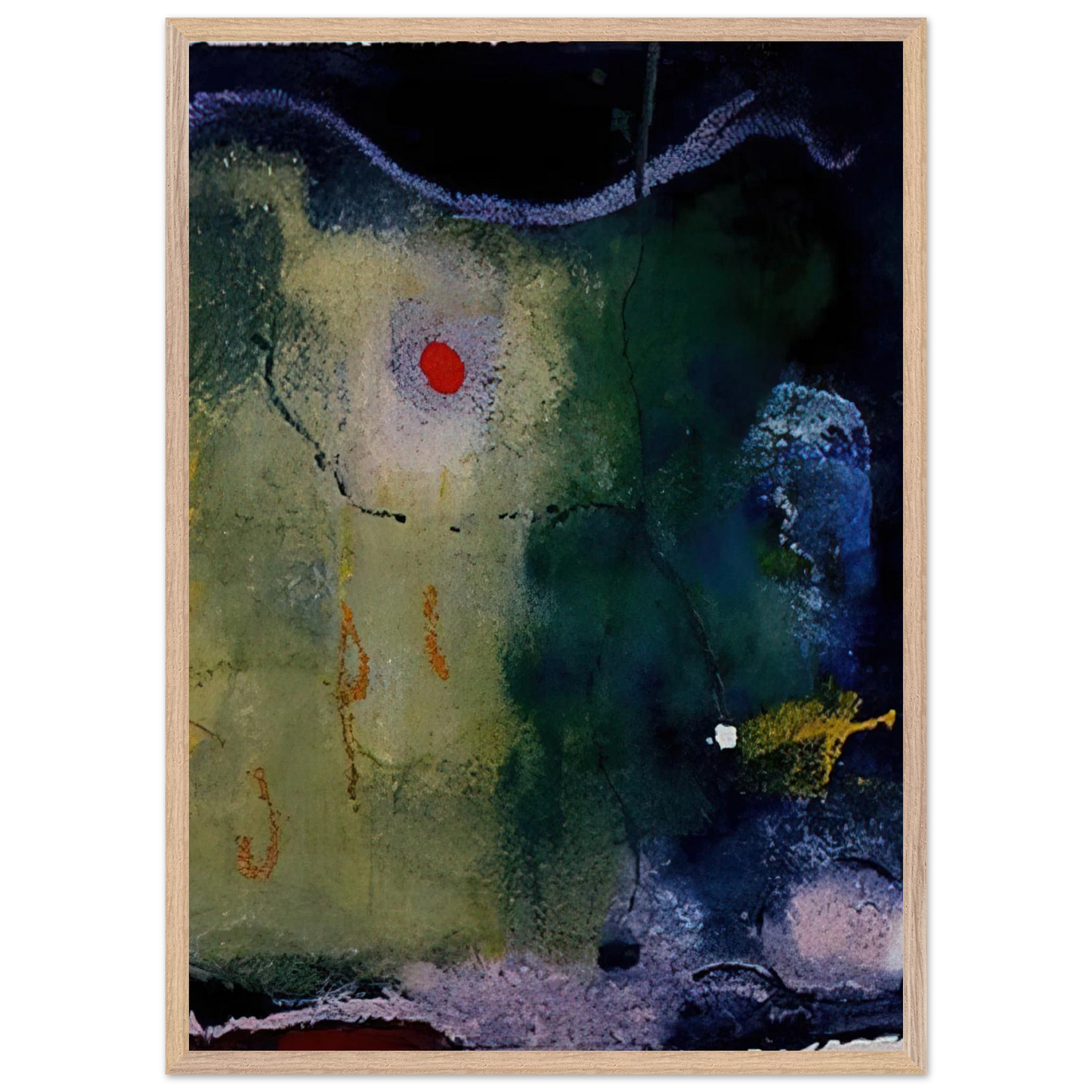 Helen Frankenthaler - The Other Side of the Moon - 1995 Wall art - 27x35 cm / 11x14 inches - Premium Wooden Framed Poster With Fine Art Paper-canvas - White frame