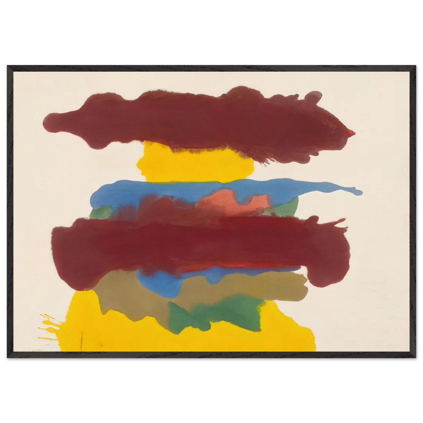 Helen Frankenthaler - Weather Change - 1963 Wall art - 27x35 cm / 11x14 inches - Premium Wooden Framed Poster With Fine Art Paper-canvas - White frame