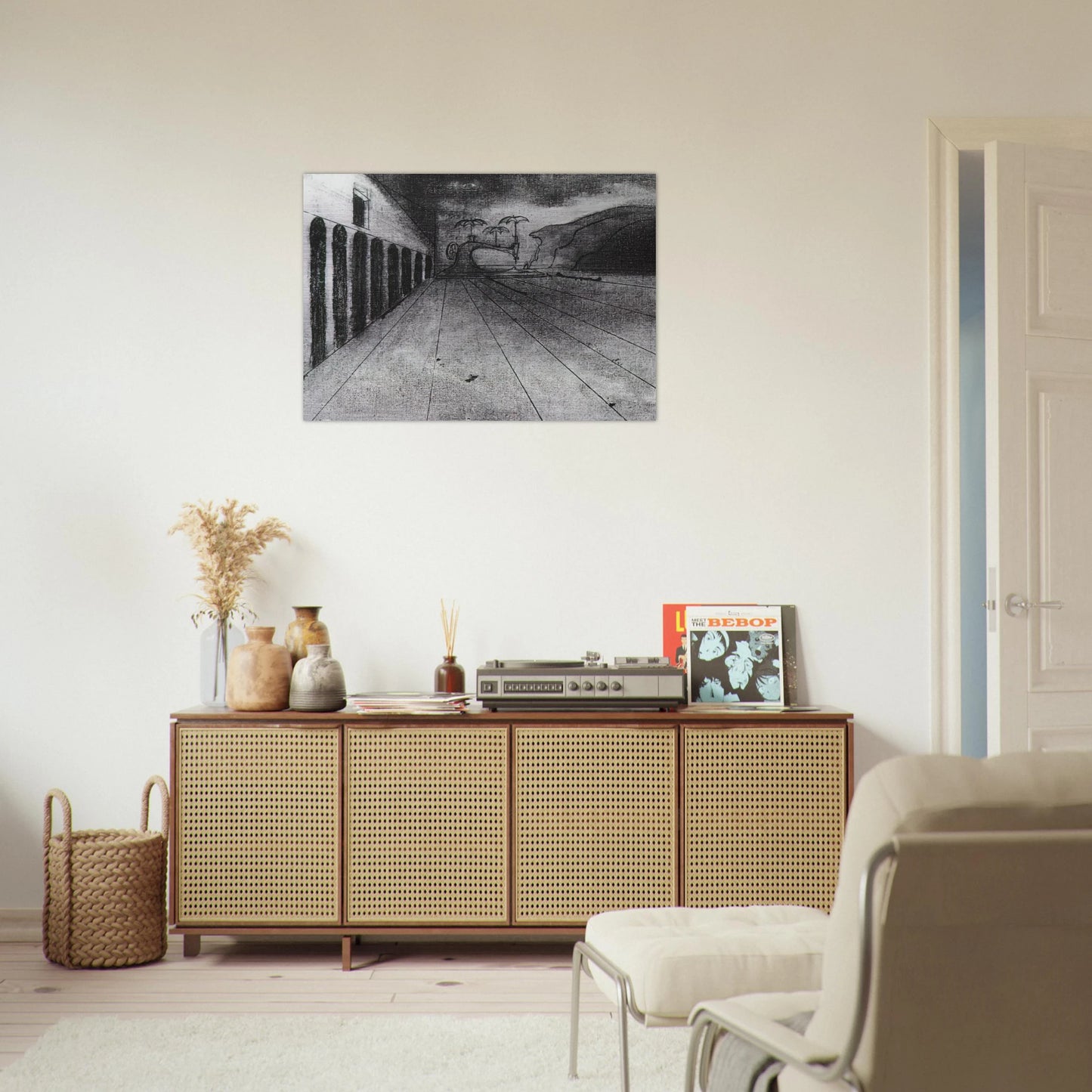 LANDSCAPE AFTER DE CHIRICO UNFINISHED - Salvador Dali Brushed Aluminum Print - 70x100 cm / 28x40 inches | Salvador Dali Aluminum Print | Salvador Dali Prints