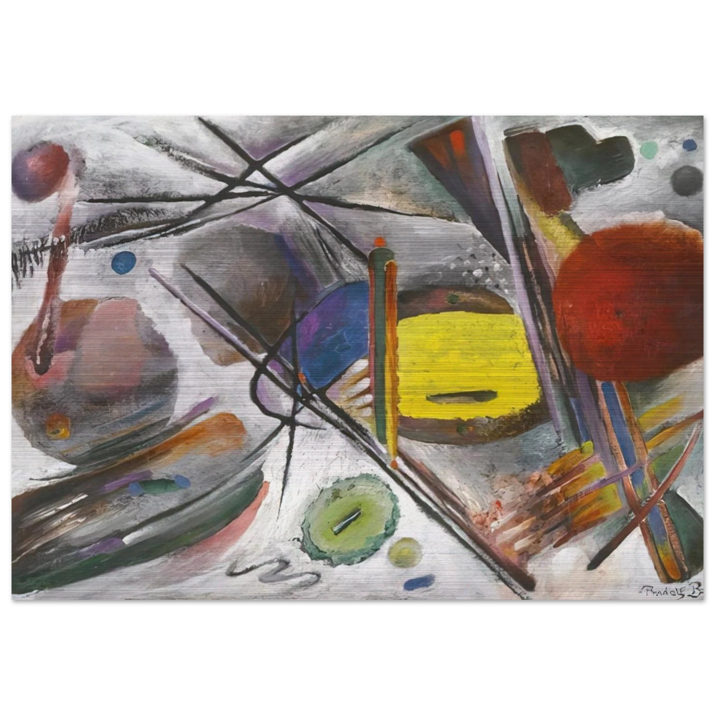 UNTITLED 1919 - Rudolf Bauer Brushed Aluminum Print - 70x100 cm / 28x40 inches | Rudolf Bauer Aluminum Print | Rudolf Bauer Prints