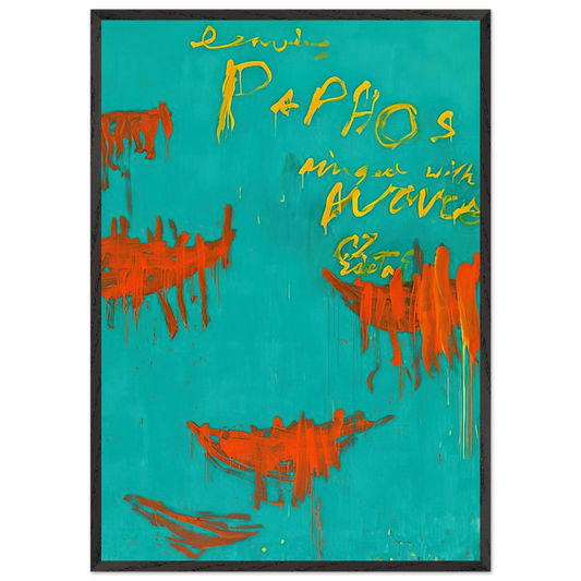 Leaving Paphos Ringed With Waves III - Cy Twombly 70x100 cm / 28x40 inches Framed Art Print – Black Wooden Frame