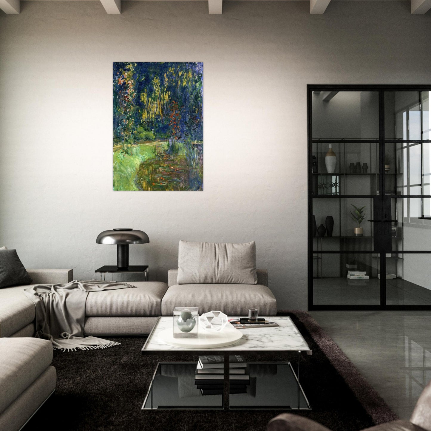 Water Lily Pond at Giverny - claude monet Brushed Aluminum Print - 70x100 cm / 28x40 inches | claude monet Aluminum Print | claude monet Prints