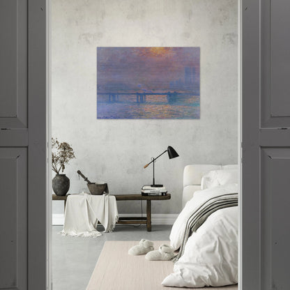Charing Cross Bridge, The Thames - claude monet Brushed Aluminum Print - 70x100 cm / 28x40 inches | claude monet Aluminum Print | claude monet Prints