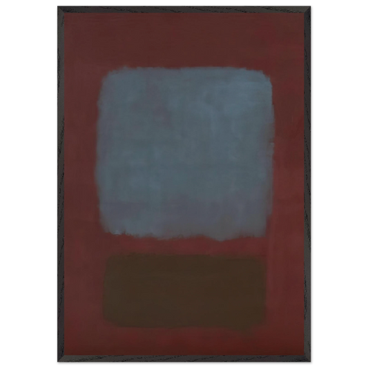 No 37No 19 Slate Blue and Brown on Plum - 1958 - Mark Rothko 70x100 cm / 28x40 inches Framed Art Print – Black Wooden Frame