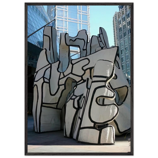 MONUMENT WITH STANDING BEAST 1984 - Jean Dubuffet 70x100 cm / 28x40 inches Framed Art Print – Black Wooden Frame