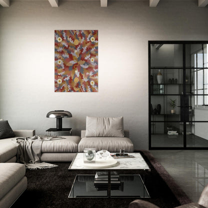 Men's Corroborie - 1990 - Clifford Possum Tjapaltjarri Brushed Aluminum Print - 70x100 cm / 28x40 inches | Clifford Possum Tjapaltjarri Aluminum Print | Clifford Possum Tjapaltjarri Prints