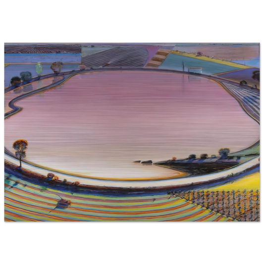 Reservoir - 1999 - Wayne Thiebaud Brushed Aluminum Print - 70x100 cm / 28x40 inches | Wayne Thiebaud Aluminum Print | Wayne Thiebaud Prints