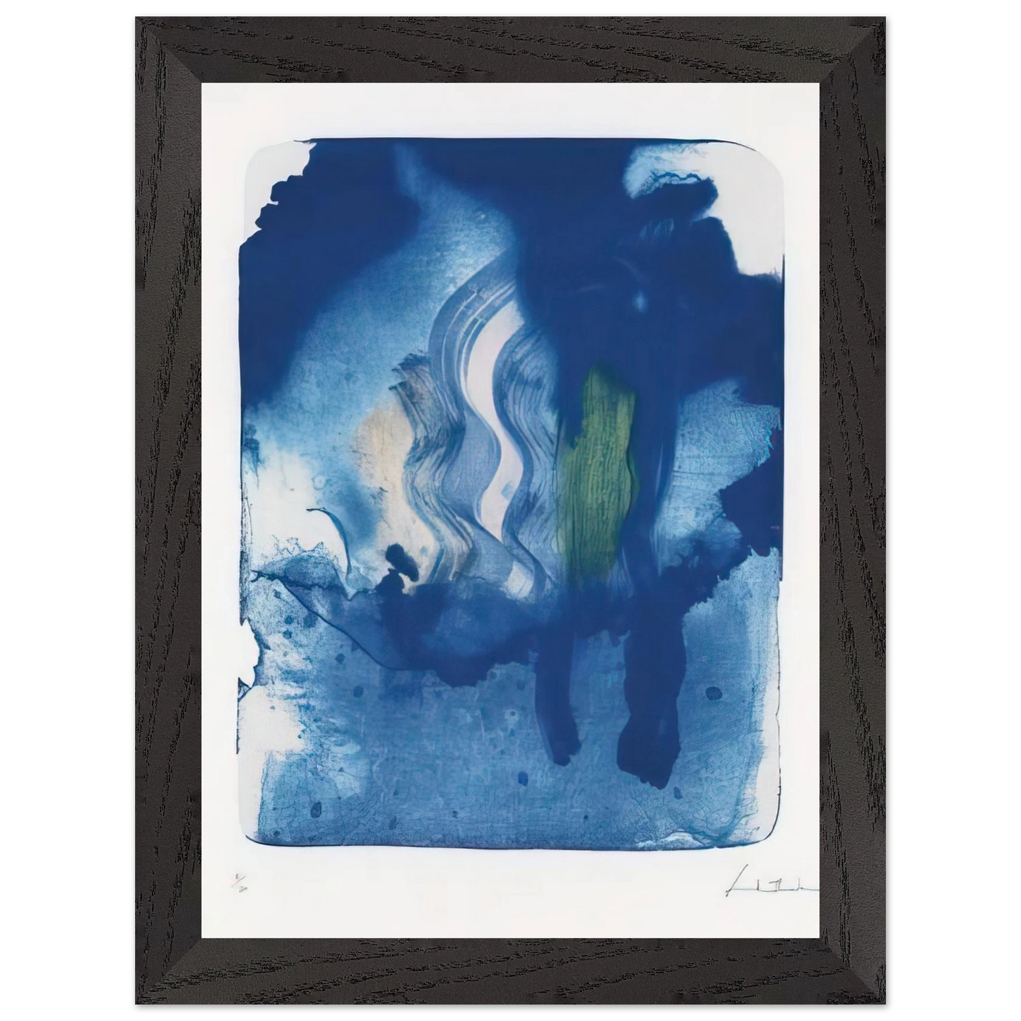 Helen Frankenthaler - Reflections V - 1995 Wall art - A3 (29.7 x 42  cm) - Premium Wooden Framed Poster With Fine Art Paper-canvas - White frame