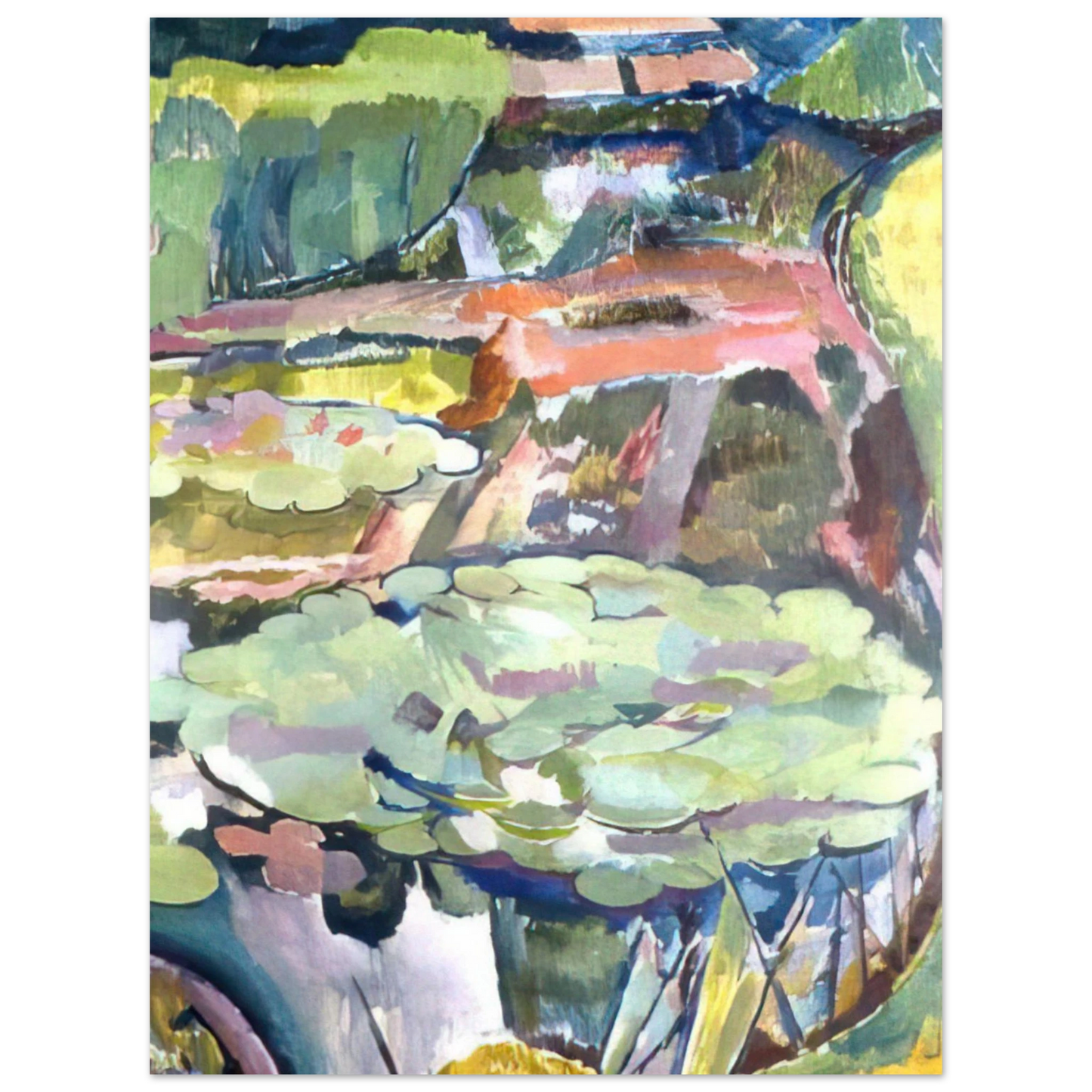 Vanessa Bell - LANDSCAPE WITH A POND AND WATER LILIES 1915  75x100 cm / 30x40inches Fine Art Poster