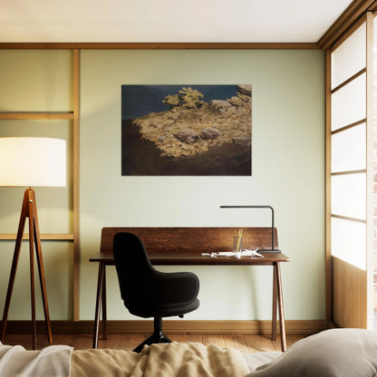 Mountain slope. Crimea - Arkhyp Kuindzhi Brushed Aluminum Print - 70x100 cm / 28x40 inches | Arkhyp Kuindzhi Aluminum Print | Arkhyp Kuindzhi Prints