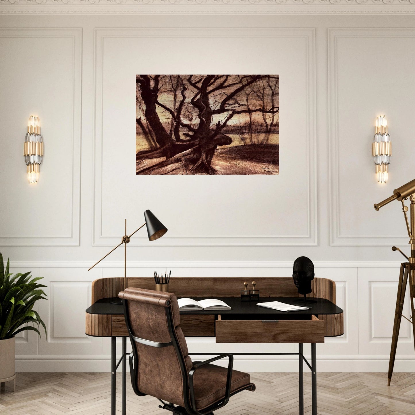 Study of a Tree - Vincent van Gogh Brushed Aluminum Print - 70x100 cm / 28x40 inches | Vincent van Gogh Aluminum Print | Vincent van Gogh Prints