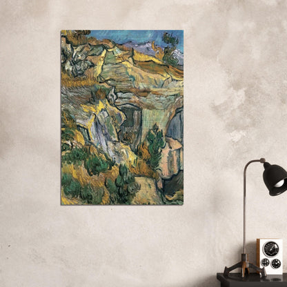 Entrance to a Quarry near Saint Remy - Vincent van Gogh Brushed Aluminum Print - 70x100 cm / 28x40 inches | Vincent van Gogh Aluminum Print | Vincent van Gogh Prints