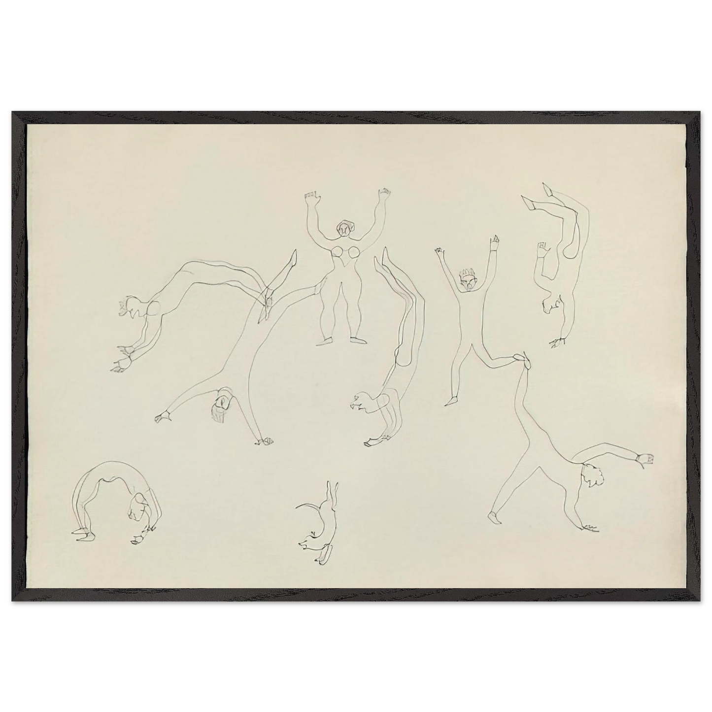 THE TUMBLERS II 1931 - Alexander Calder 70x100 cm / 28x40 inches Framed Art Print – Black Wooden Frame