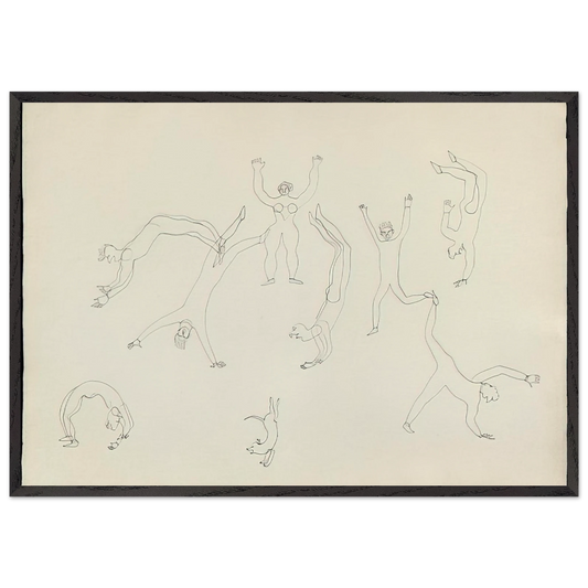 THE TUMBLERS II 1931 - Alexander Calder 70x100 cm / 28x40 inches Framed Art Print – Black Wooden Frame