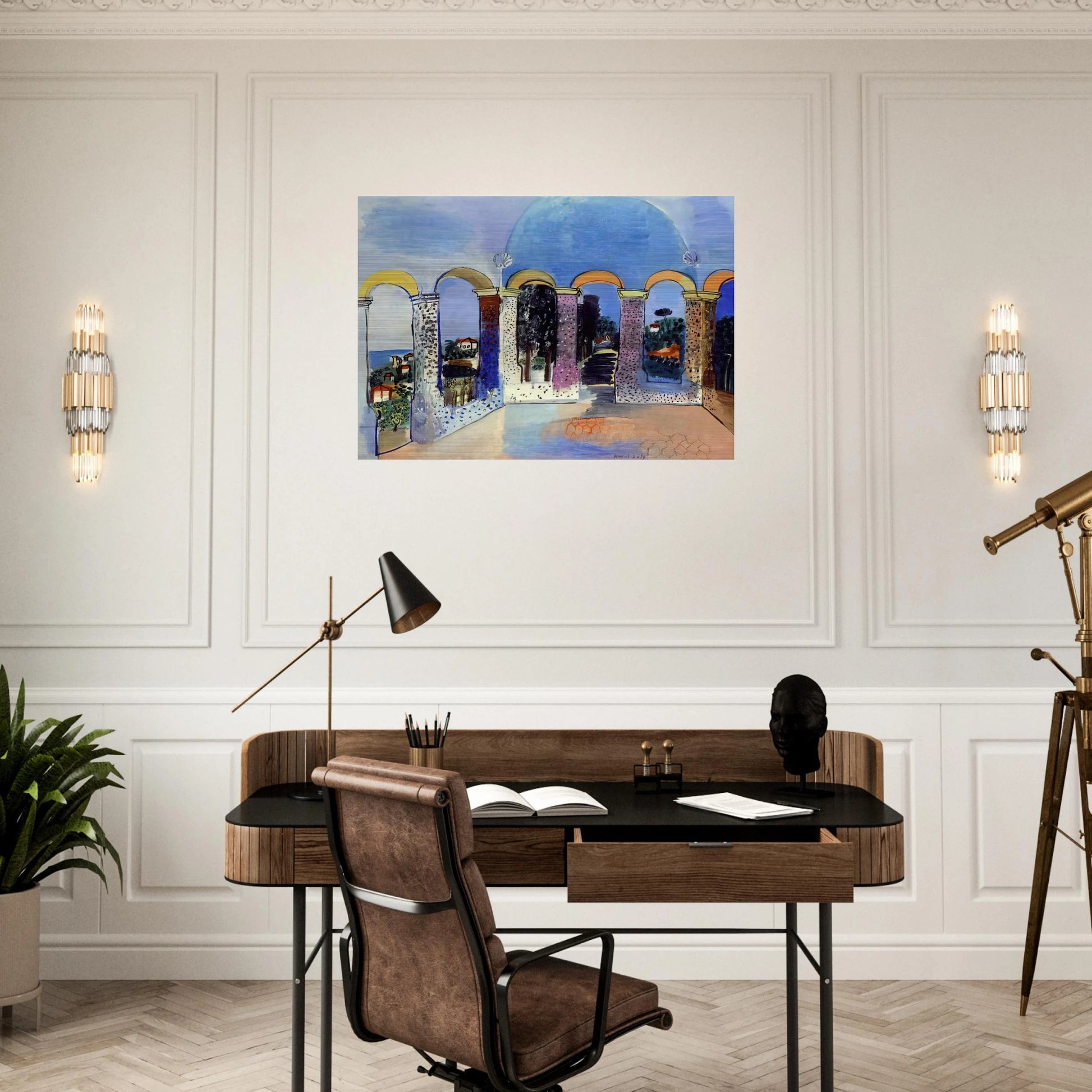 ARCADES AT VALLAURIS 1927 - Raoul Dufy Brushed Aluminum Print - 70x100 cm / 28x40 inches | Raoul Dufy Aluminum Print | Raoul Dufy Prints