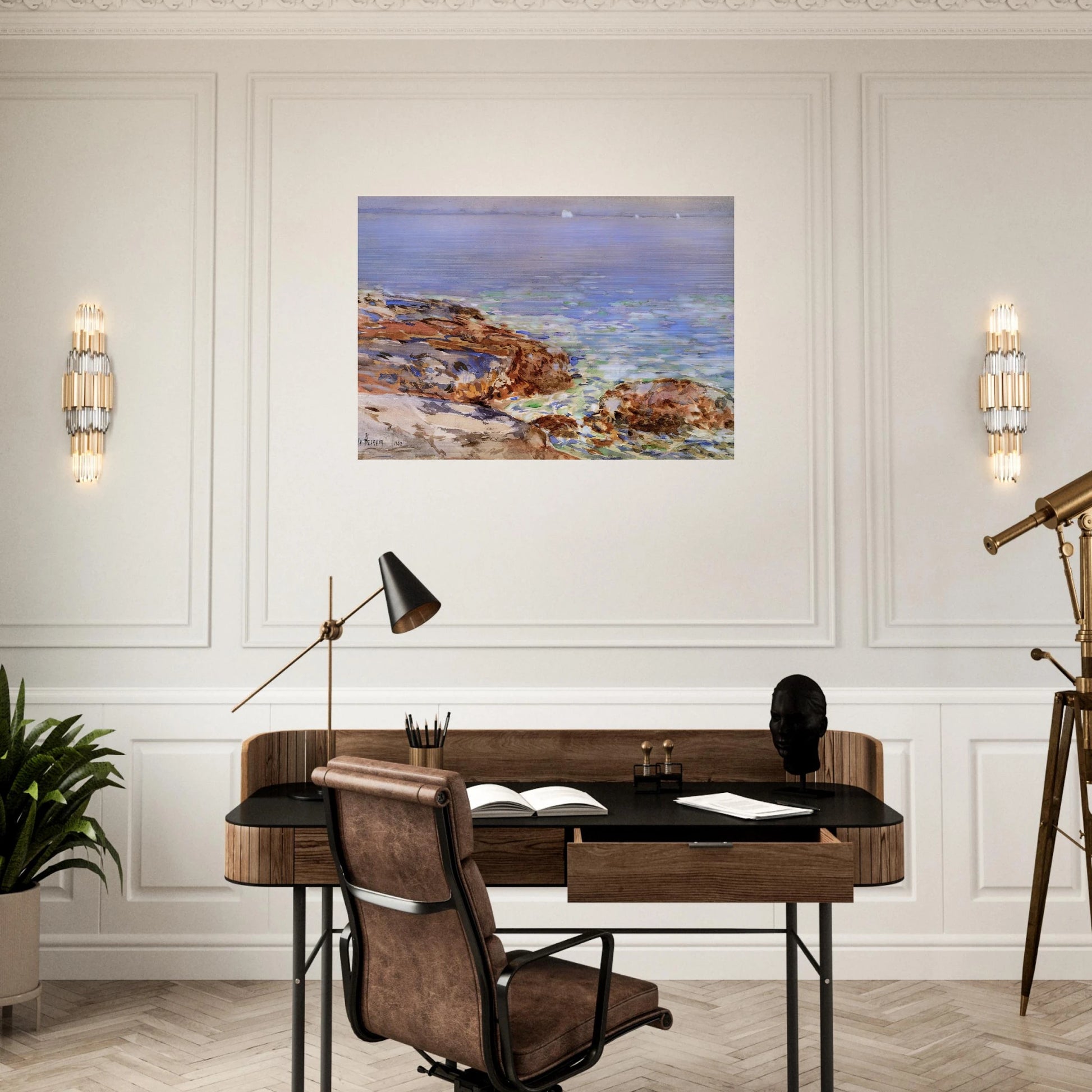 Seascape, Isles of Shoals - Childe Hassam Brushed Aluminum Print - 70x100 cm / 28x40 inches | Childe Hassam Aluminum Print | Childe Hassam Prints