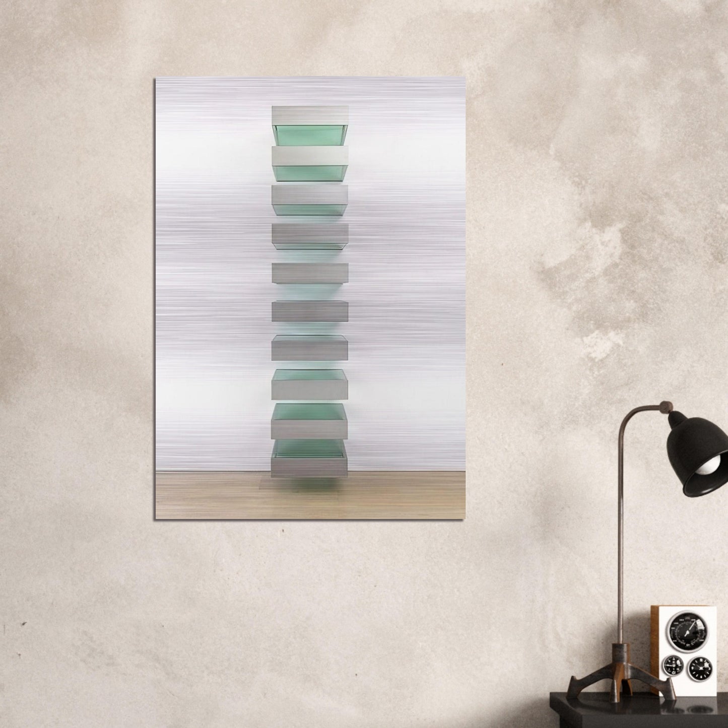 Untitled Bernstein 89-1 - 1989 - Donald Judd Brushed Aluminum Print - 70x100 cm / 28x40 inches | Donald Judd Aluminum Print | Donald Judd Prints