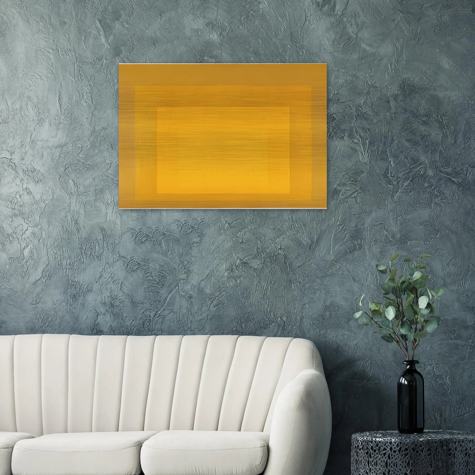 STUDY FOR HOMAGE TO THE SQUARE DEPARTING IN YELLOW 1964 - Josef Albers Brushed Aluminum Print - 70x100 cm / 28x40 inches | Josef Albers Aluminum Print | Josef Albers Prints