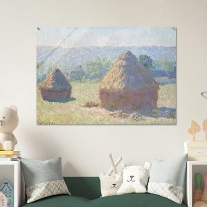 Haystacks, end of Summer - claude monet Acrylic Print - 70x100 cm / 28x40″ inches