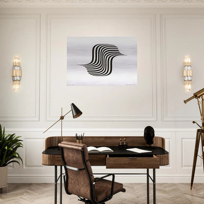 UNTITLED WINGED CURVE 1966 - Bridget Riley Brushed Aluminum Print - 70x100 cm / 28x40 inches | Bridget Riley Aluminum Print | Bridget Riley Prints