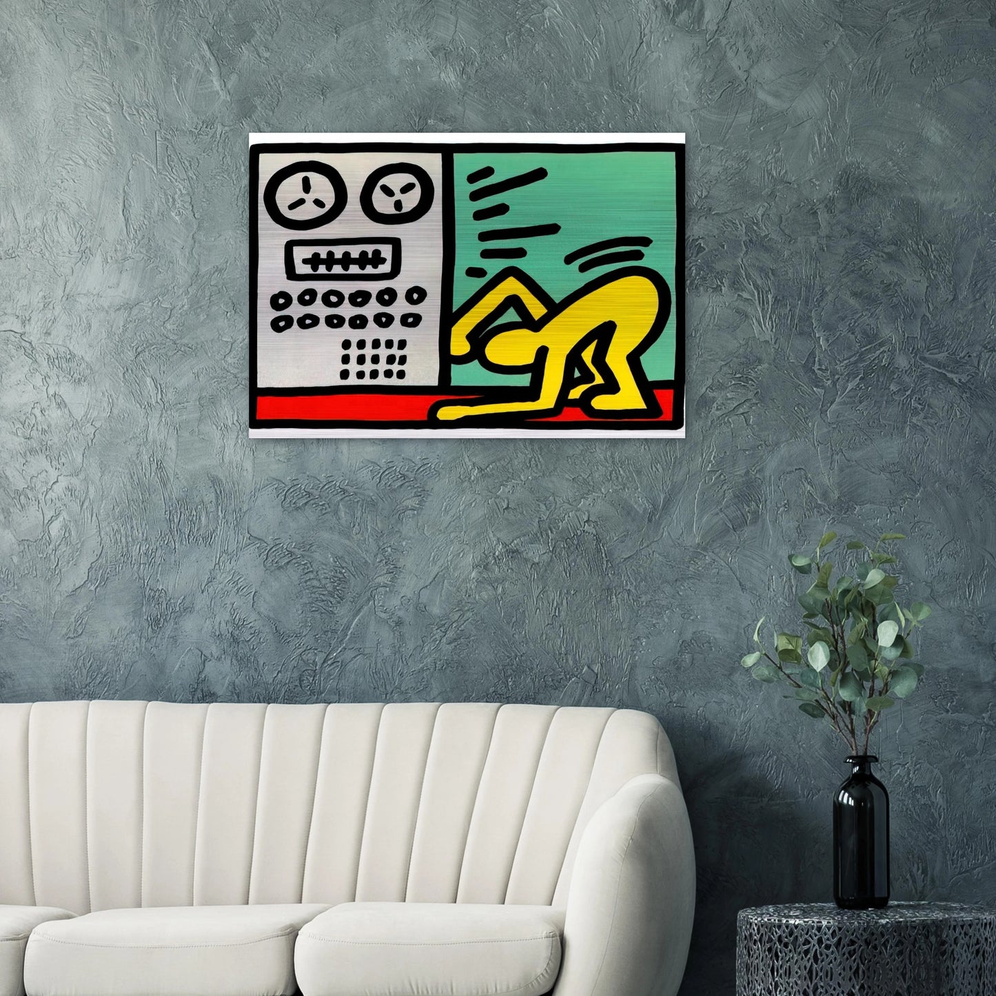 POP SHOP III 1989 - Keith Haring Brushed Aluminum Print - 70x100 cm / 28x40 inches | Keith Haring Aluminum Print | Keith Haring Prints