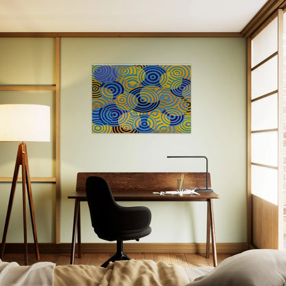 Interférences en bleu et jaune No. 642 - 1963 - Antonio Asis Brushed Aluminum Print - 70x100 cm / 28x40 inches | Antonio Asis Aluminum Print | Antonio Asis Prints