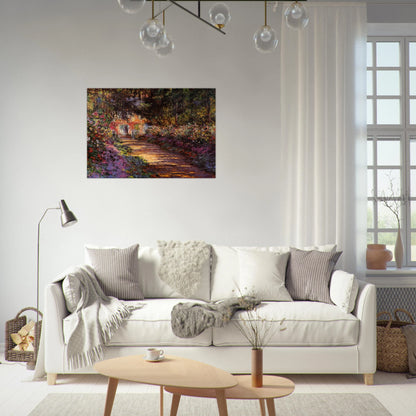 Pathway in Monet's Garden at Giverny - claude monet Brushed Aluminum Print - 70x100 cm / 28x40 inches | claude monet Aluminum Print | claude monet Prints