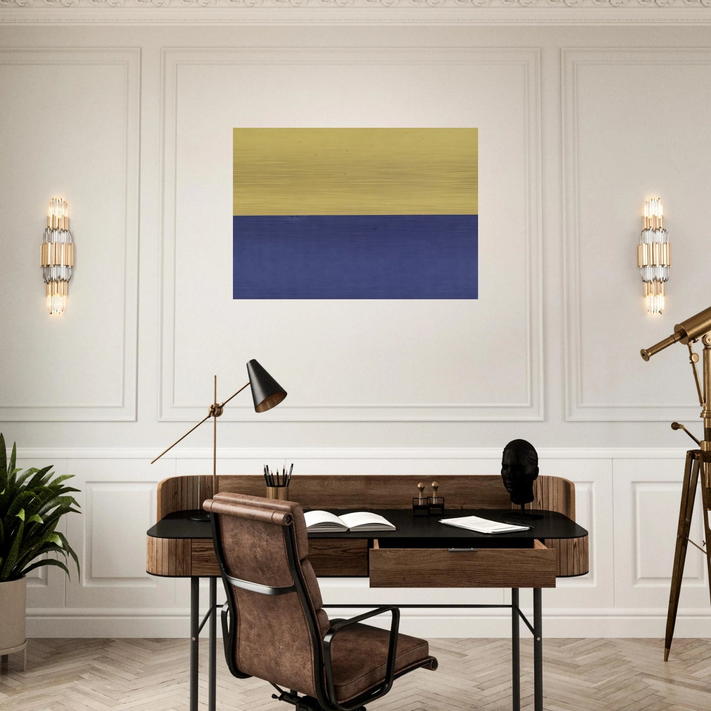 Yellow and Blue - Ellsworth Kelly Brushed Aluminum Print - 70x100 cm / 28x40 inches | Ellsworth Kelly Aluminum Print | Ellsworth Kelly Prints