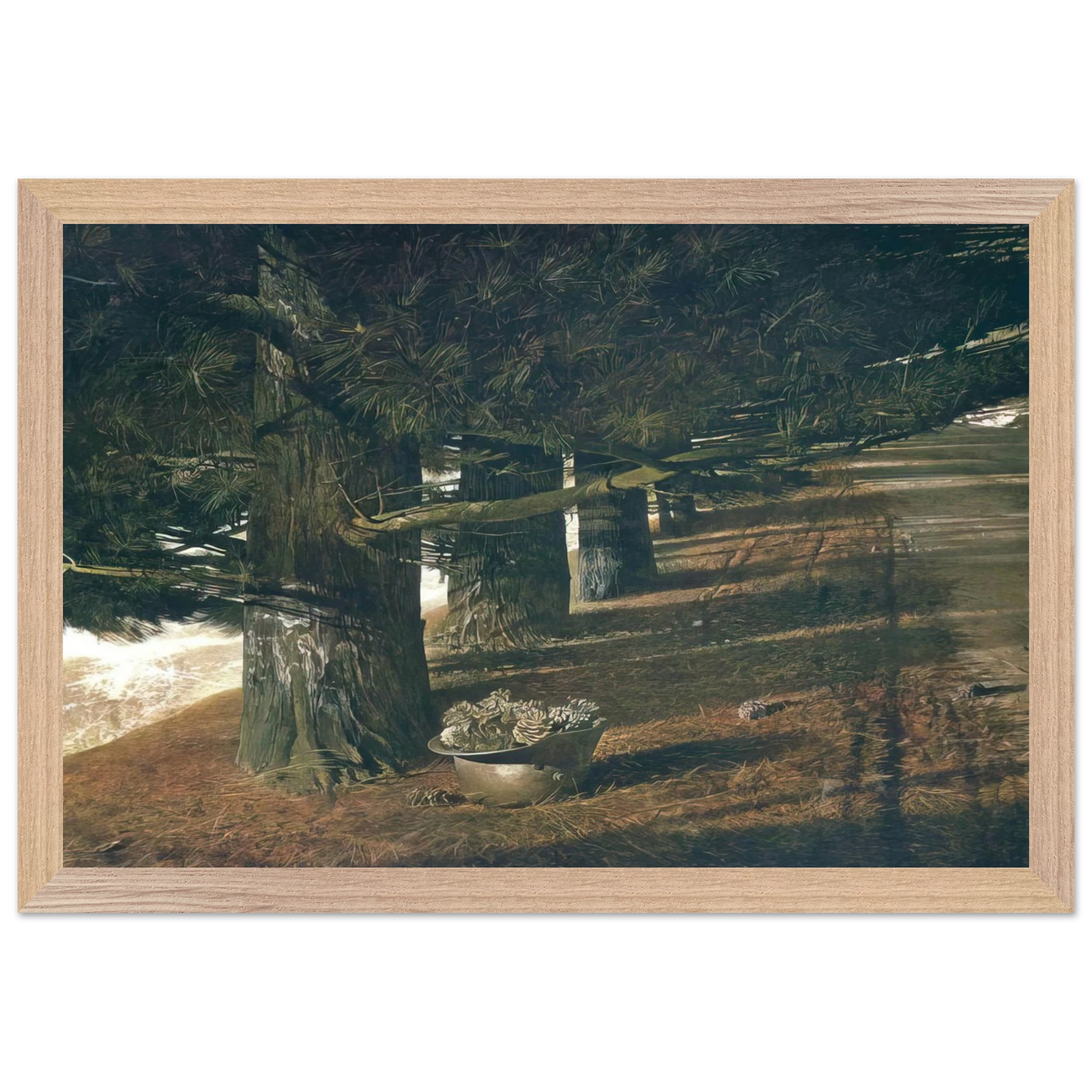 Andrew Wyeth - PINE BARON Wall Art - 21x29.7 cm / 8x12" - Premium Wooden Framed Poster With Fine Art Paper-canvas - White frame