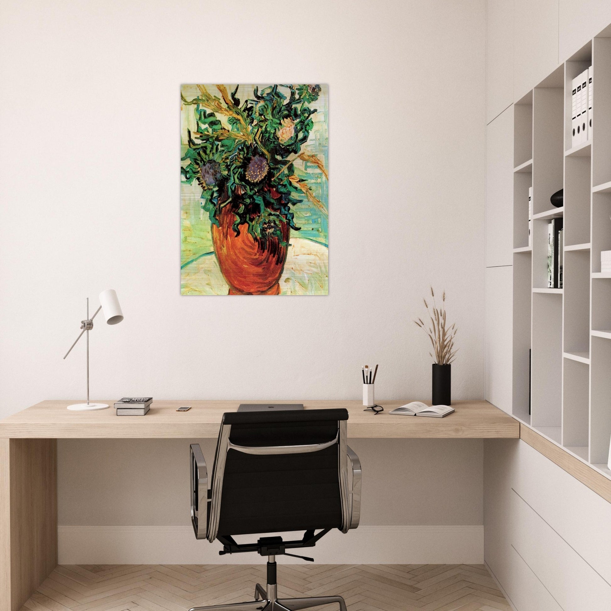 Still Life with Thistles - Vincent van Gogh Brushed Aluminum Print - 70x100 cm / 28x40 inches | Vincent van Gogh Aluminum Print | Vincent van Gogh Prints